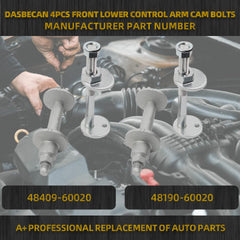 Lower Control Arm Cam Bolts Kit Compatible with Toyota 4Runner FJ Cruiser Tacoma 2003-2016, Front Alignment Camber Toe Adjustment Bolts 48409-60020 48190-60020, 2 Pack for Both Side