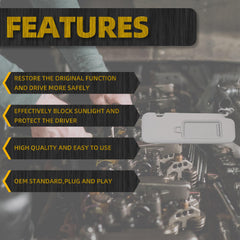 Right Passenger Side Sun Visor Compatible with Hyundai Elantra AD(Sixth Gen) 2016 2017 2018 2019 Replace 85220-F0100TTX Gray Without Light