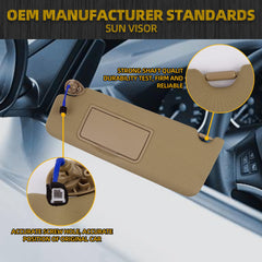 Left Driver Side Sun Visor Compatible with Honda Pilot 2016-2022 Honda Ridgeline 18-20 Replace 83280-TG7-A12ZA Sunvisor Replacement