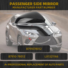Passenger Side Mirror Compatible with Lexus NX200t NX300 NX300h 2018-2021 Power Folding Adjustment Glass Heated with Turn Signal Light Right Exterior Door Mirror Replaces 8791078012 8Pins