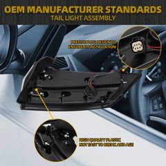 Tail Light Assembly LED Compatible with 2015-2018 Ford Edge Titanium/Sport Taillight Rear Lamp Left Driver Side HT4Z-13405-E