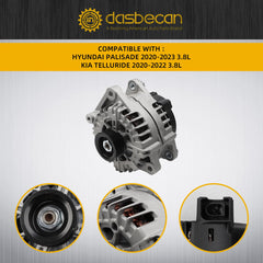 37300-3L060 180Amp Alternator Compatible with Hyundai Palisade 2020-2023 KIA Telluride 2020-2022 3.8L 13.5V Replaces# 2722099 601-10129 373003L060