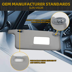 Left and Right Sun Visor Compatible with Honda Civic 1996-2001 iES CX DX EX EXR HX LX Gray Replacement