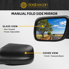 Left Driver Side Mirror Compatible with Ford Explorer 2011-2019 Power Glass Manual Folding Non-Heated Replaces GB5Z17683AB