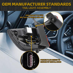 Tail Light Assembly Rear Lamp LED Type Compatible with 2014-2023 Dodge Durango Right Passenger Side 68155948AC 68272126AA