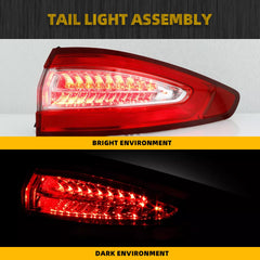 Right Passenger Side Tail Light Compatible with 2013-2016 Ford Fusion S SE Outer Rear Light Replace# DS7Z-13404-H (4 pins)