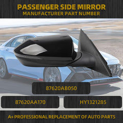 Right Side Door Mirror Compatible with 2021 2022 2023 2024 2025 Hyundai Elantra with Turn Signal Heated Blind Spot Detection(BSD) Power Glass Black Painted #87620AA170 HY1321285 8Pins