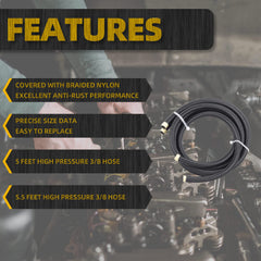 Power Steering Pump Hose Kit Universal Power Steering Pump Hose Kit Compatible with GM LS Swap LS1 LS3 1950-2000 Swap Return 551082