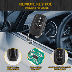 Smart Key Fob Replacement Compatible with 2023 2024 Honda Accord 2022-2024 Civic Car Remote Control Keyless Entry FCC ID#KR5TP-4 Replace#72147-T20-A11 5 Buttons with Coin Battery