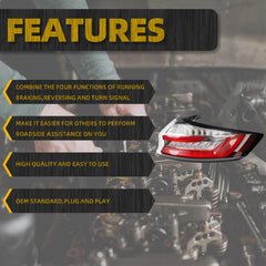 Tail Light Assembly Rear Lamp LED Type Compatible with 2019-2023 Ford Edge Rear Lamp WITH DRL Right Passenger Side KT4Z13404D