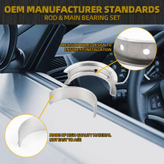 Engine Rod Connecting Bearing Set Compatible with 1997-2013 GM Chevy LS 4.8L 5.3L 5.7L 6.0L 6.2L V8 Engine Replace MS2199P CB-663P