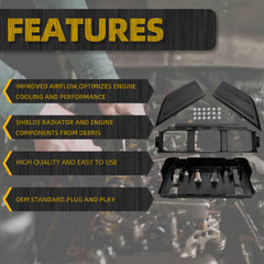 Front Bumper Grille Corner Panel Cover Front License Plate Bracket Compatible with Ford F150 2021 2022 2023 Replace ML3Z17B968BB ML3Z17B968BA ML3Z-17E810-AA ML3Z-17E811-A ML3Z-17A385-BB