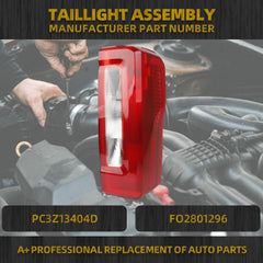 Tail Light Assembly Halogen Type Compatible With 2023-2025 Ford F250 F350 Super Duty (No Blind Spot) Taillight Rear Lamp Right Passenger Side Replace PC3Z13404D