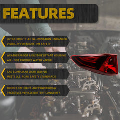 Left Driver Side Tail light Assembly Compatible With 2023-2024 Honda Odyssey Rear Light TailLamp Replace# 33550THRA11 HO2804131