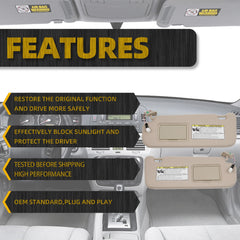 Beige Pair Sun Visor Compatible with Hyundai Sonata 2005 2006 2007 2008 Replaces# 852013K010QD 85202-0A750-QSQQH