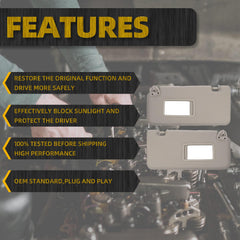 Left Driver and Right Passenger Side Sun Visor Compatible with Nissan Versa 2007-2012 Replace 96401-EL31A 96400-EL31A Sunvisor Replacement(Gray)