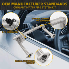 LR075991 LR092992 Aluminum Coolant Water Pipe Cooling System Kit Compatible with Land Rover Range Rover Sport LR4 Jaguar XF XJ XE 3.0L V6 Replaces# LR028136 LR049990