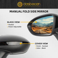 Left Driver Side Mirror Compatible with Chevrolet Chevy Cruze 2016 2017 2018 2019 Power Glass Heated Rearview Door Mirror Assembly Replaces GM1320542 Black 5Pins