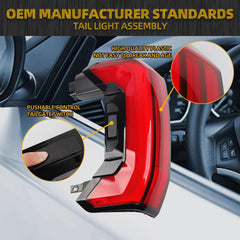 Left Driver Side Tail Light Assembly Rear Lamp LED Type Sequential Pattern Compatible with 2022 2023 2024 2025 Toyota Tundra 81560-0C200 (5 PIN) With Tailgate Switch