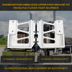 13-04286 Hinge Hood Upper Pivot Bracket Kit Compatible with Peterbilt 357 377 378 379 Accessories, Replace#1304286L 1304286R