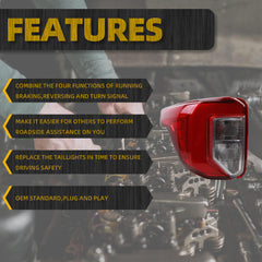 Left Driver Side Tail light Compatible With 2020-2024 Ford Explorer Halogen+LED Rear Light Replace# LB5Z13405F FO2800275