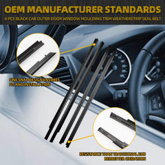 5727A005 Weatherstrip Compatible with Mitsubishi Vehicle 2008-2017 Lancer Accessories Replace# 5727A006 5757A017 5757A018(2*Front&2*Rear)