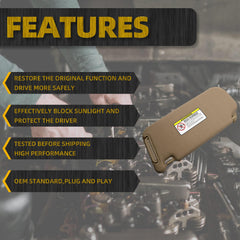 Right Passenger Side Sun Visor with Light |Makeup Mirror| Compatible with Hyundai Elantra 2007-2010 Replace# 852012H0208M 85201-2H110-8M 85202-2H110-8M 85201-2H110-4W 85202-2H110-4W(Beige)