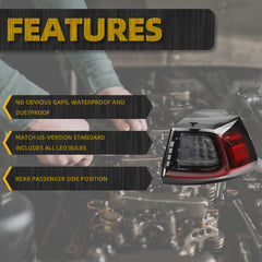 LED Passenger Side Tail Light Assembly Compatible with 2019 2020 2021 2022 2023 Jeep Cherokee Rear Right Taillight Outer Replace# 68275958AF CH2805119