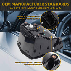 Touch Screen Navigation Radio GPS Assembly CUE System, Infotainment Display Module With Cooled Seat Compatible with 2013-2020 Cadillac Escalade ATS CTS SRX XTS ELR Replace 23106488 23243166