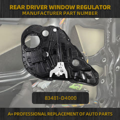 83481-D5000 Rear Passenger Side Power Window Regulator With Panel Compatible with Kia Optima 2016-2020 Rear Right Regulator Replaces 83481-D4000 Without Motor