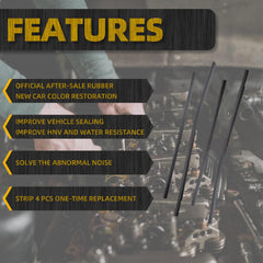 Window Weatherstrip Compatible with Honda Civic Hatchback 2016-2019 Replaces# 72410-TEA-T01 72950-TEA-T01 72910-TEA-T01 (4PCS), Molding Trim Weather Strip Seal Belt