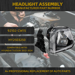 LED Headlight Compatible With Hyundai Tucson 2022 2023 Right Passenger Side LED Projector Replaces# 92102CW150 HY2502250