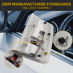 LED Tail Lights Assembly w/Bulbs Compatible With Dodge Ram 1500 2013-2018 Ram 2500 & 3500 2014-2018 Left+Right 1Pair