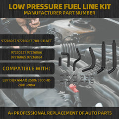 Low Pressure Fuel Line Kit Compatible with LB7 Duramax 2500 3500HD Diesel Pickup 6.6L 2001-2004 Replace 97216067 97216063 97230321 97216066 97216065 97216064