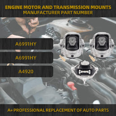 Engine Motor Trans Mount Set 3PCS Compatible with Audi A4 A5 A4 Quattro A5 Quattro 2008-2017 Replaces# 8K0199381C 8K0199381JN 8K0199381JP 8K0199381KN 8K0199381KP