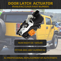 Rear Door Lock Actuator Compatible with Hummer H2 2003-2007 15816391 Right Passenger Side Door Latch Replaces# 15182171 15816391 15254039 15134816