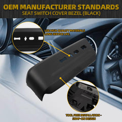 Left Driver Side Seat Switch Housing Compatible with 2015-2016 Ford Expedition Replaces GL1Z-14A707-CB FL1Z-14A707-CB Seat Switch Cover Bezel (Black)