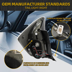 Right Passenegr Side Tail Light Compatible with 2010 2011 Toyota Prius Rear Tail Lamp Replaces# 8155147111