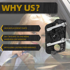 Front Right Passenger Side Power Window Regulator with Panel Compatible with Hyundai Sonata 2011 2012 2013 2014 Sedan Replaces 752-929 82481-3Q000 Without Motor