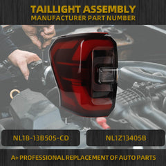 Left Led Tail Light Assembly Compatible with 2022-2024 Ford Expedition Limited/Platinum Rear Lamp Taillight Driver Side Black Trim Replace#NL1B-13B505-CD NL1Z13405B