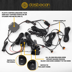 ATV UTV Turn Signal Kit With Horn Street Legal Kit Rocker Switch 4 Amber Blinker Lights Compatible with Polaris Ranger RZR XP 1000 Honda Pioneer Can-Am Maverick X3 Kawasaki CFMOTO