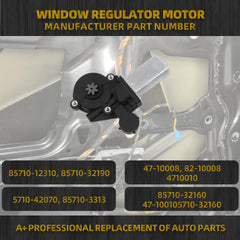 Power Window Lift Motor Compatible with Toyota Corolla 2003-2008 Camry 2002-2006 Highlander 2001-2007 Scion xA xB 2004-2006 Front Right or Rear Left Replaces 85710-12310 85710-42070 2Pins