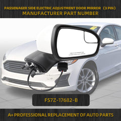 Right Passenger Side Mirror Compatible with Ford Fusion 2016-2022 Rear view Mirror | Electric Adjustment | White | Replace# FS7Z-17682-B,3Pins