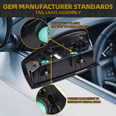 Right Passenger Side Tail Light Assembly Rear Lamp Halogen Type Compatible with 2019-2023 2024 GMC Sierra 1500/2500 HD/3500 HD Replace 84968737