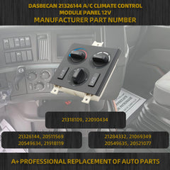 21326144 A/C Heater Climate Control Module Panel 12V Air Conditioning Heater Control Switch 7+14 Pins Compatible with Volvo Truck VNL 2003-2024 Replace# 20511569 20549634 21918119