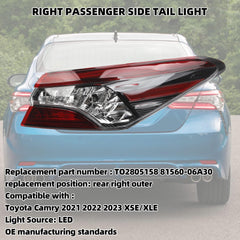 LED Right Tail Light Assembly Compatible with 2021 2022 2023 Toyota Camry Passenger Side Rear Lamp With Wiring Harness Replaces# 81550-06A30 8155006A30