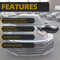 Left Driver Side Door Mirror Compatible with Honda Accord Sport Hybrid EX 2018-2022 Power | Heated | Blind Spot Detection | 76258-TVA-A22, HO1321328 (7Pins-Modern Steel Metallic)
