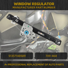 Power Window Regulator Without Motor Compatible with BMW 3 Series E90 E91 323i 325i 328i 330i 335i M3 2006-2012 Rear Left Driver Side Replaces 51357140589 749-468