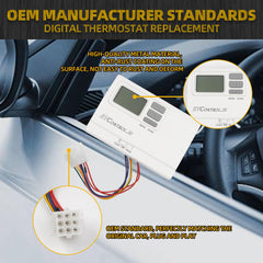 Rv Digital Cooling and Heating Thermostat Compatible with Coleman 8330D3351 Digital Heat/Cool Wall-Mount White Thermostat Replace# 8330D3351