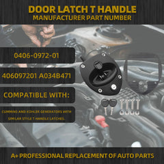 0406-0972-01 Door Latch T Handle with 2 Keys Compatible with Cummins and Kohler Generators with Similar Style T Handle Latches OE#406097201 A034B471